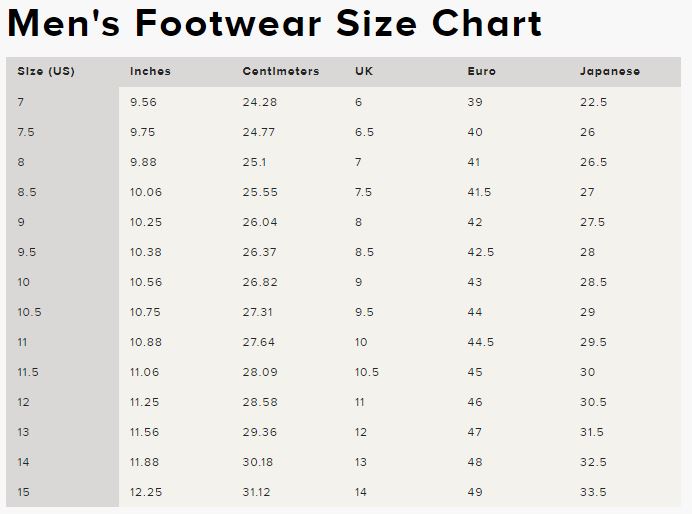 Sizing Guides Sizing Ariat Footwear